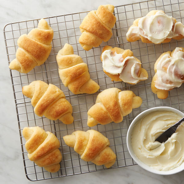 Frosted Homemade Crescent Rolls