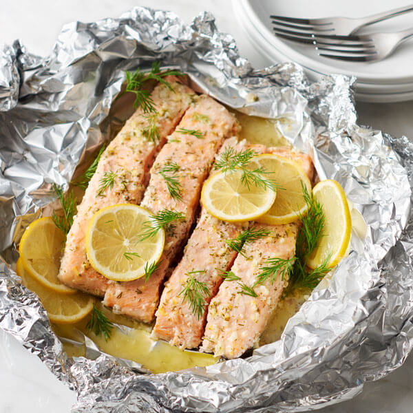 Lemon & Dill Compound Butter Grilled Salmon recipe