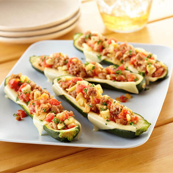 Spicy Italian Sausage Zucchini Boats Recipe Land O’Lakes