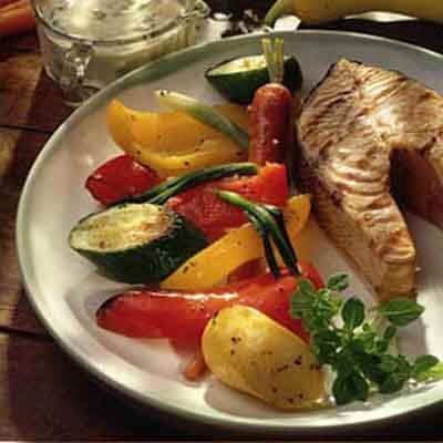 Grilled Vegetables with Basil Mayonnaise
