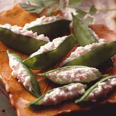 Crab-Stuffed Pea Pods