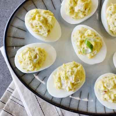 Green Chile Deviled Eggs