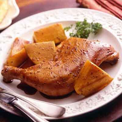 Molasses-Pepper Glazed Chicken & Squash