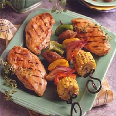 Turkey Sausage Veggie Kabobs