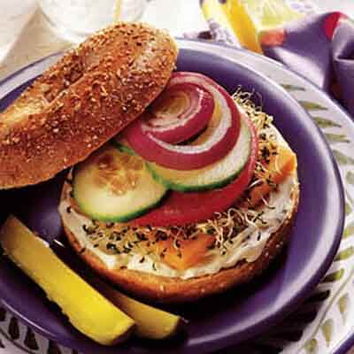 Vegetable & Cheese Bagel Sandwich