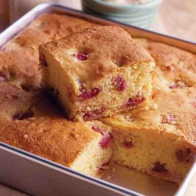 Strawberry-Rhubarb Cornbread