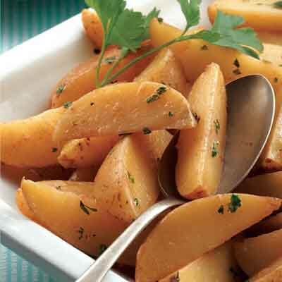 Parsley Buttered Potato Wedges