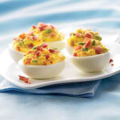 Bacon-Topped Deviled Eggs