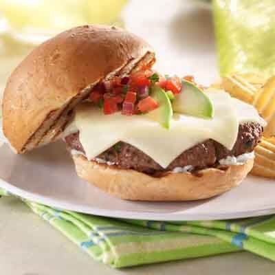 Grilled Chipotle Burgers with Pico de Gallo