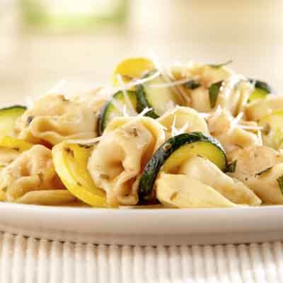 Three-Cheese Tortellini with Summer Squash & Fresh Basil