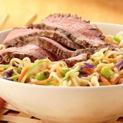 Ginger Garlic Flank Steak with Noodles