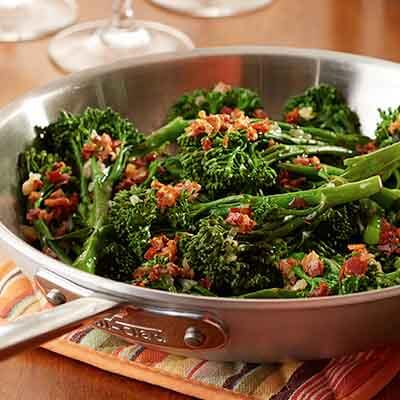 Baby Broccoli with Pancetta & Balsamic Glaze