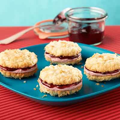 Blackberry Jam Coconut Sandwich Cookies