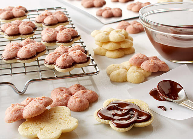 Neapolitan Spritz Sandwich Cookies