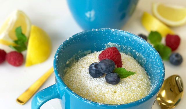 Lemon Pudding Mug Cake for Two