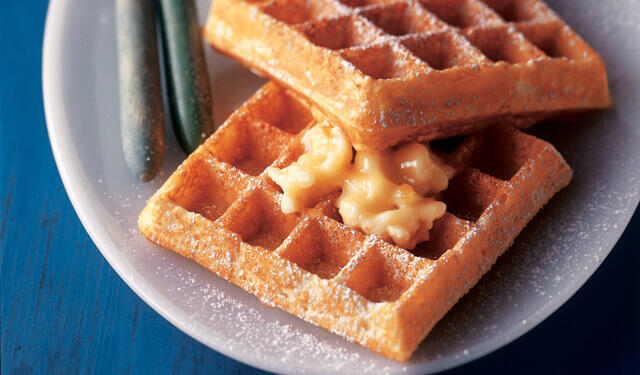 Multi-Grain Waffles with Orange-Maple Butter