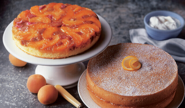 Rhubarb Peach Upside-Down Cake