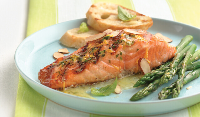 Salmon Fillets with Orange Basil Butter