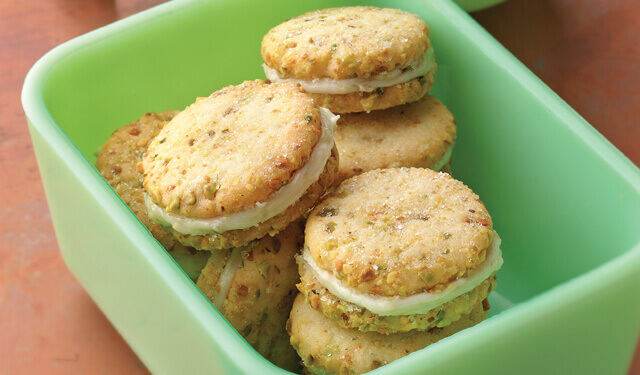 Pistachio Cream Sandwich Cookies