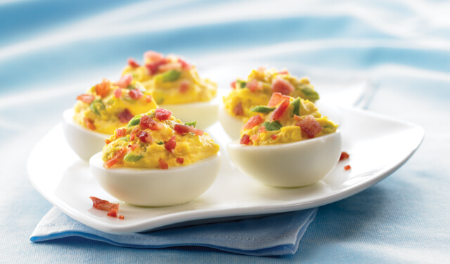 Bacon-Topped Deviled Eggs