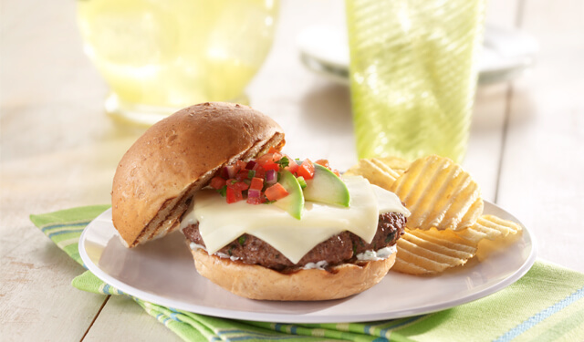 Grilled Chipotle Burgers with Pico de Gallo