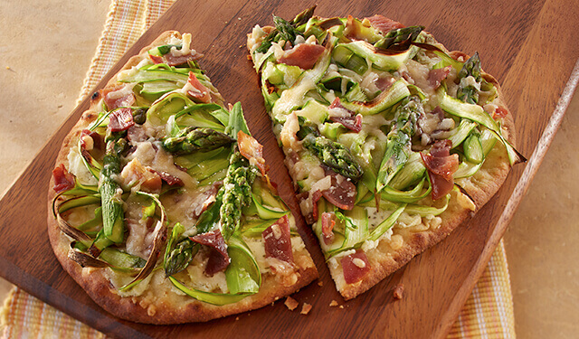 Shaved Asparagus & Prosciutto Pizza