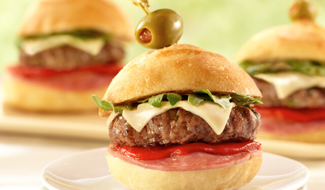 Antipasto Burger Sliders