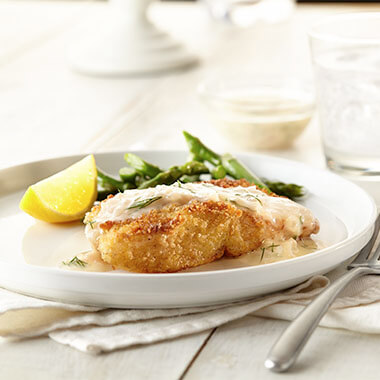 Crispy Fish with Lemon Dill Sauce