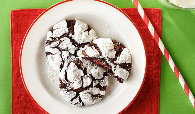 Peppermint Chocolate Crinkle Cookies