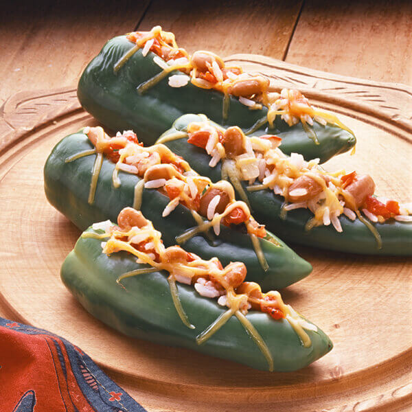 Rice & Bean Stuffed Anaheim Peppers