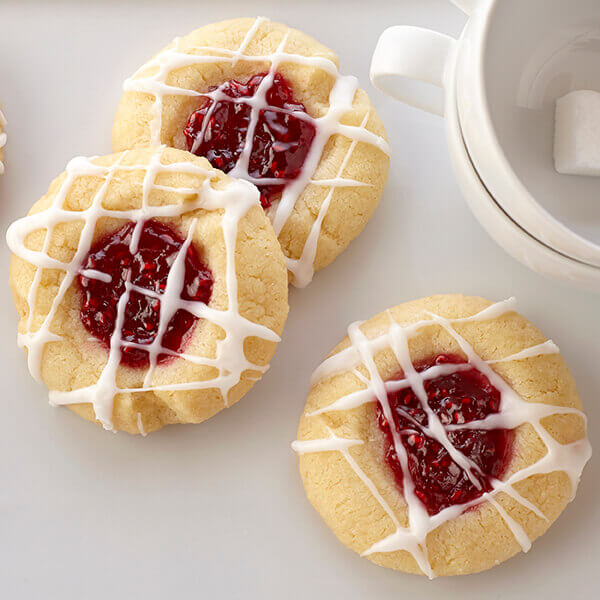 Raspberry Almond Shortbread Thumbprints