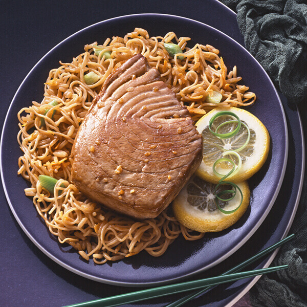 Teriyaki Tuna Steaks with Fried Rice & Noodles