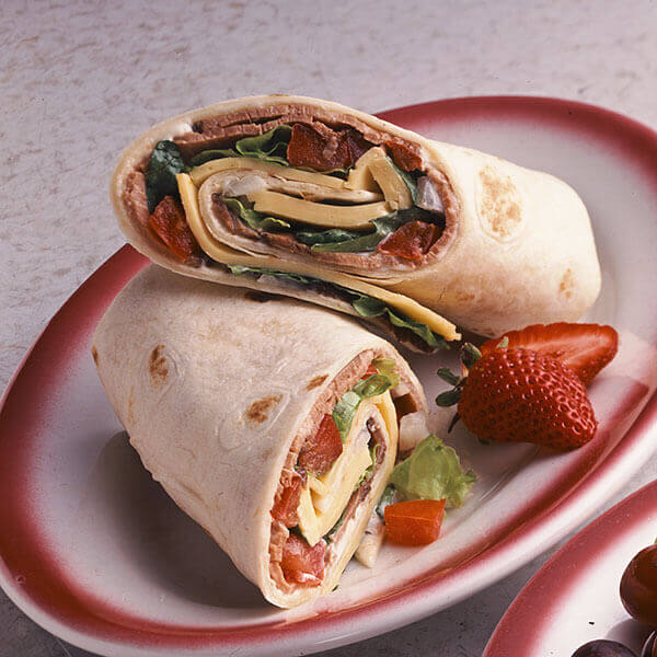 Cheesy Roast Beef Wraps