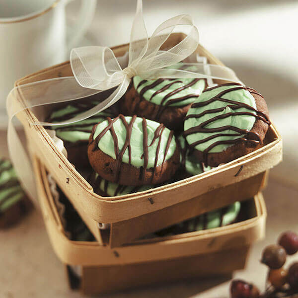 Chocolate Peppermint Shortbread Cookies