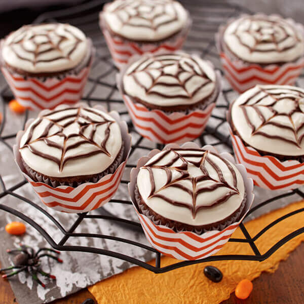 Halloween Spider Web Cupcakes