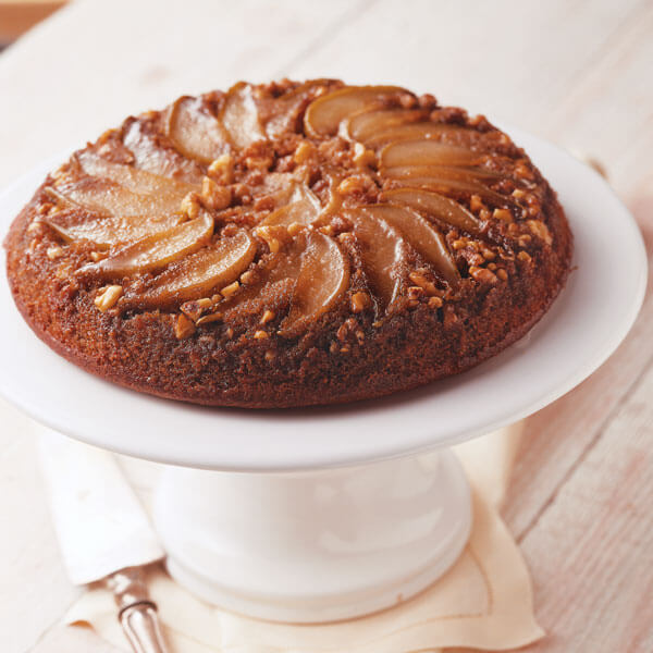 Pear & Walnut Upside-Down Cake