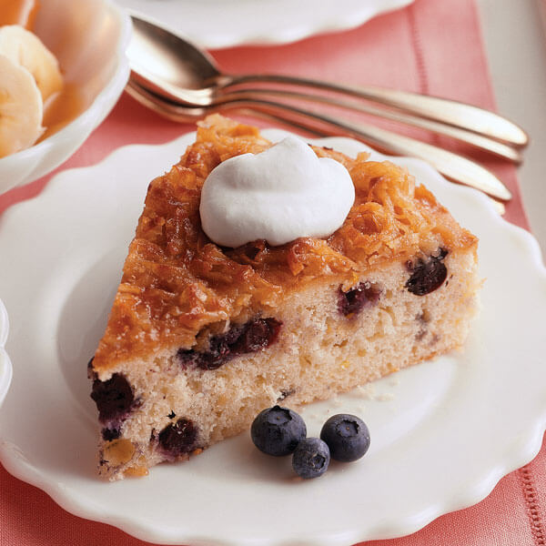 Blueberry Cake with Coconut Topping