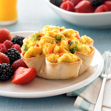Scrambled Egg Tortilla Cups