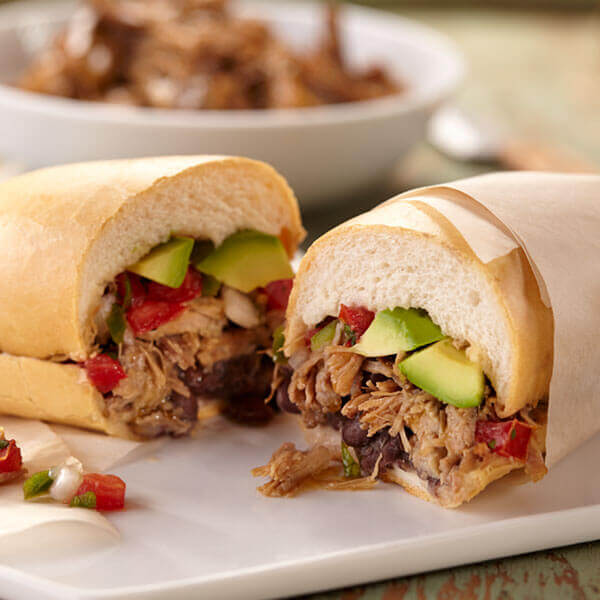 Latin Slow Cooker Pulled Pork Tortas