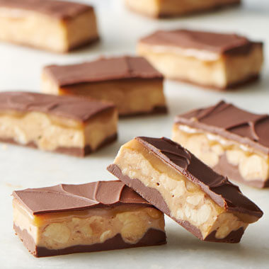 Peanut, Caramel and Chocolate Candy Bars